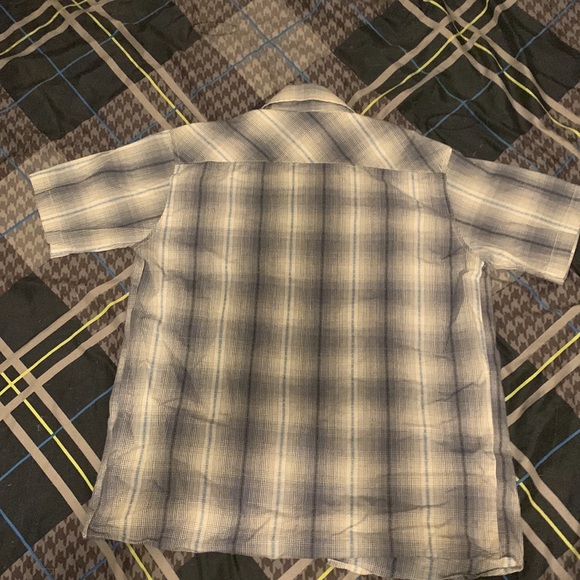 Blue and white striped button-down, kids large - Picture 2 of 3
